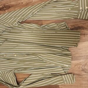 Hollister Olive Green Striped Men's Shirt